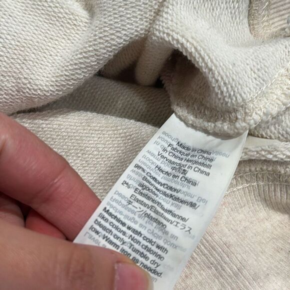 Miles Madewell Women's Ruffle Front Oatmeal Heather Crewneck Sweater Size Small - Picture 3 of 7